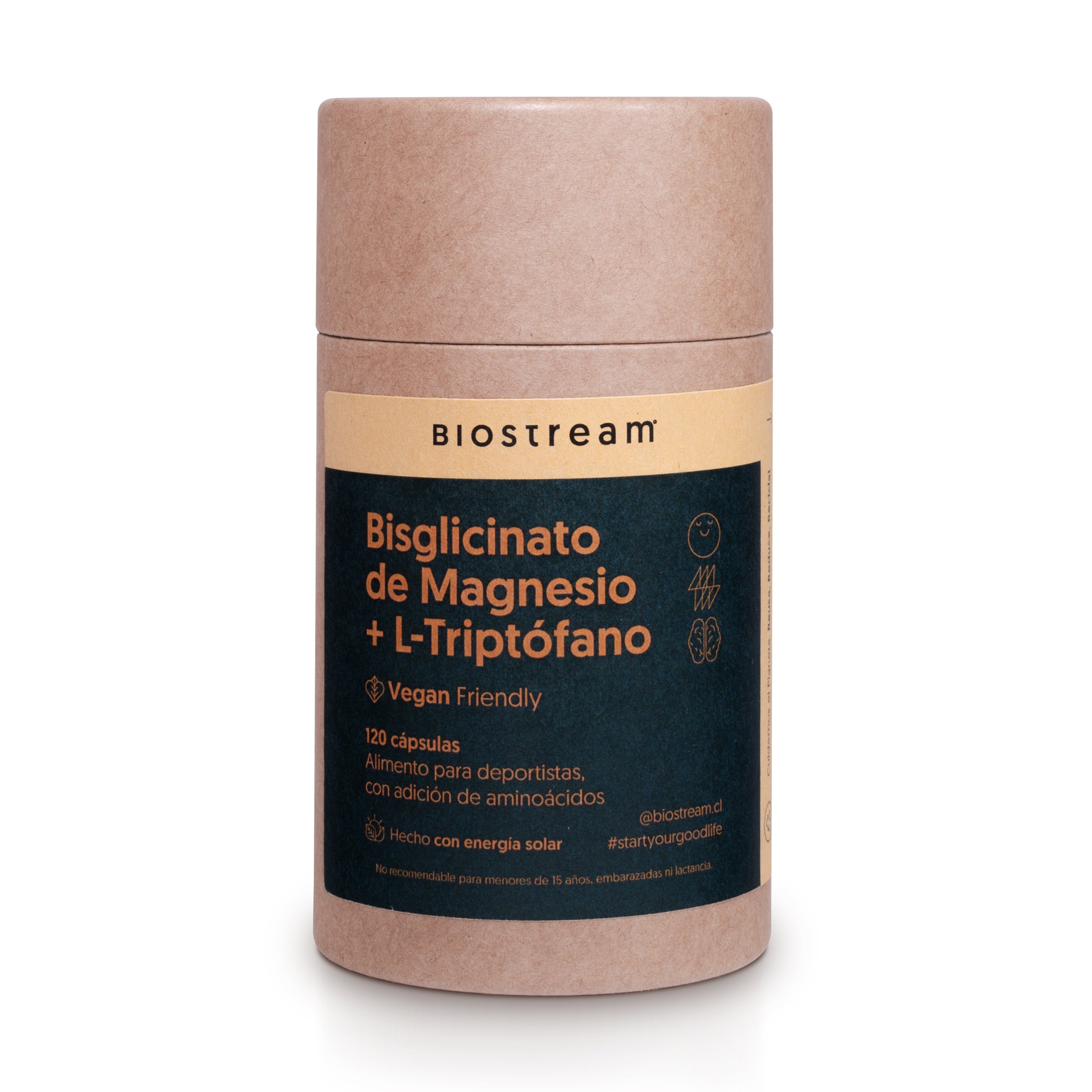 Bisglicinato de Magnesio + L-triptófano 120 Cápsulas Vegano