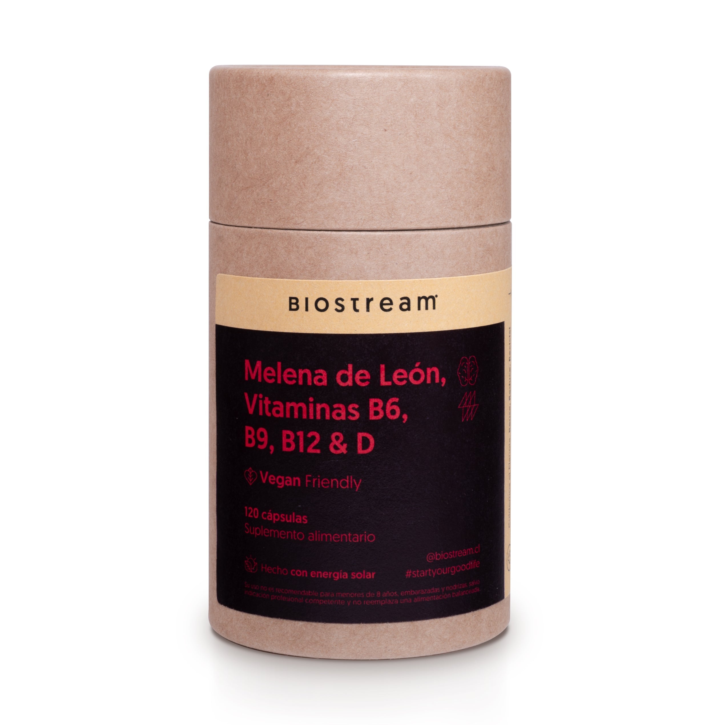Melena de león, Vitaminas B6, B9, B12 & Vitamina D 120 cápsulas Vegano