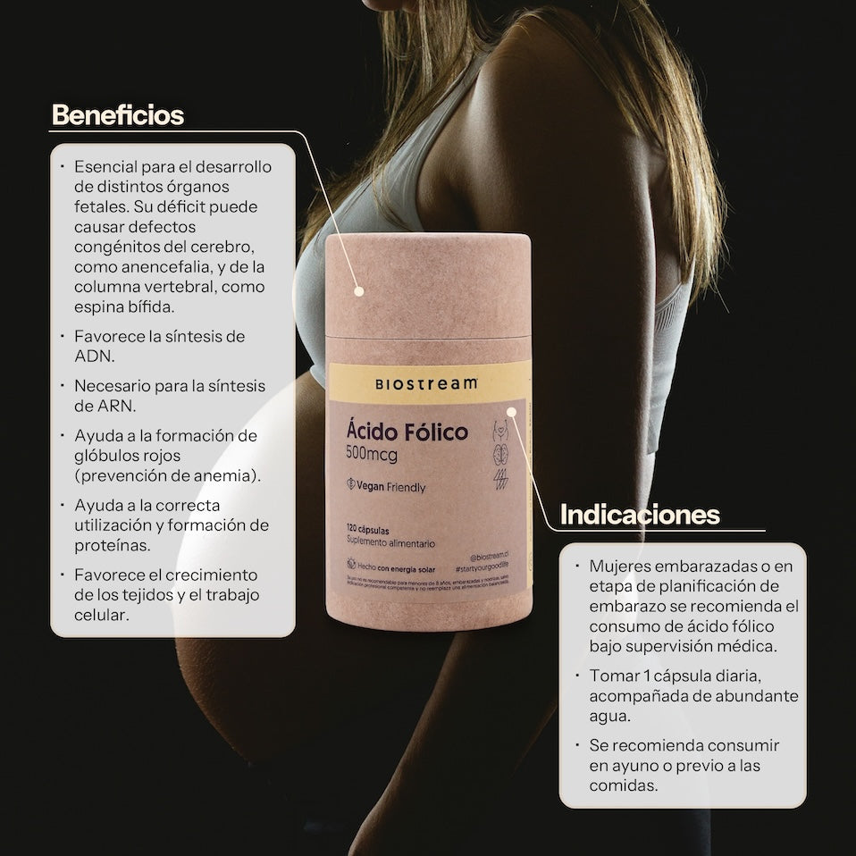 Ácido Fólico 500mcg 120 Cápsulas Vegano — detalle | Casa Ikigai
