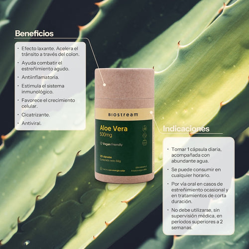 Aloe Vera 500mg 120 Cápsulas Vegano — detalle | Casa Ikigai