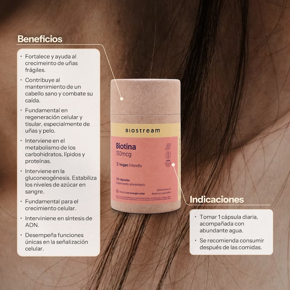 Biotina 150mcg 120 Cápsulas Vegana — detalle | Casa Ikigai
