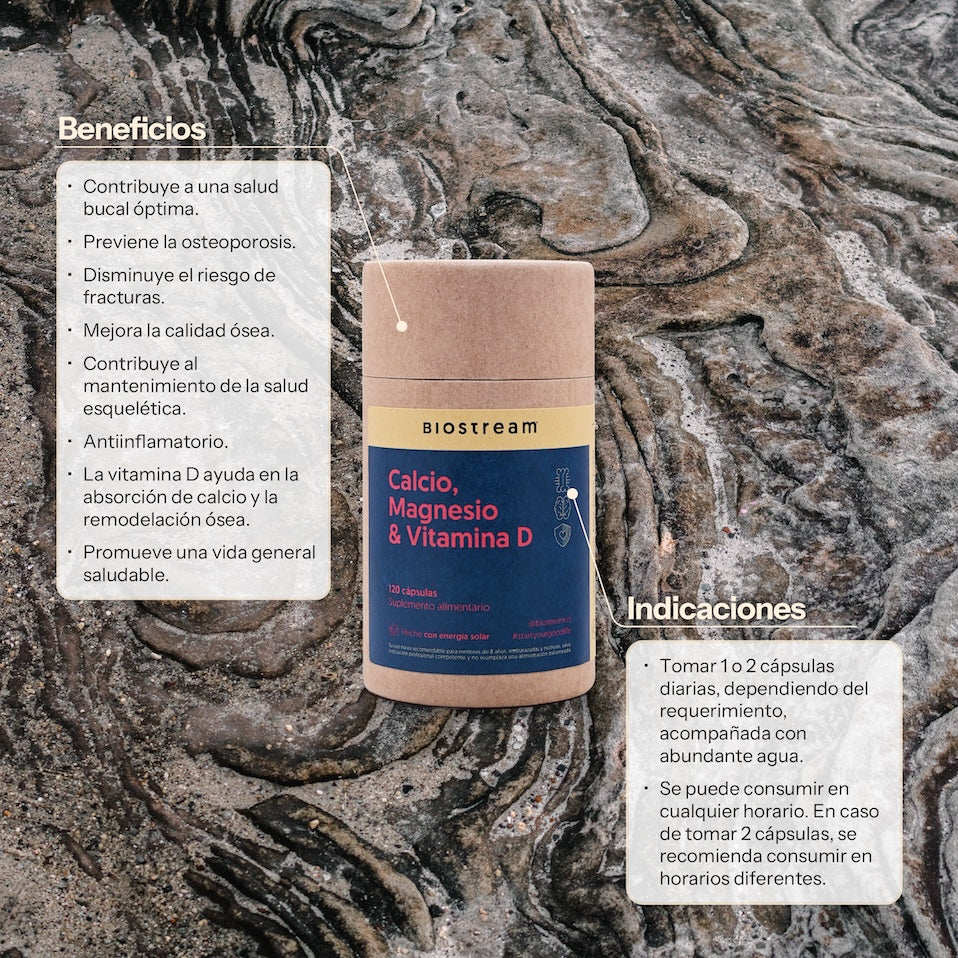 Calcio, Magnesio & Vitamina D 120 Cápsulas — detalle | Casa Ikigai