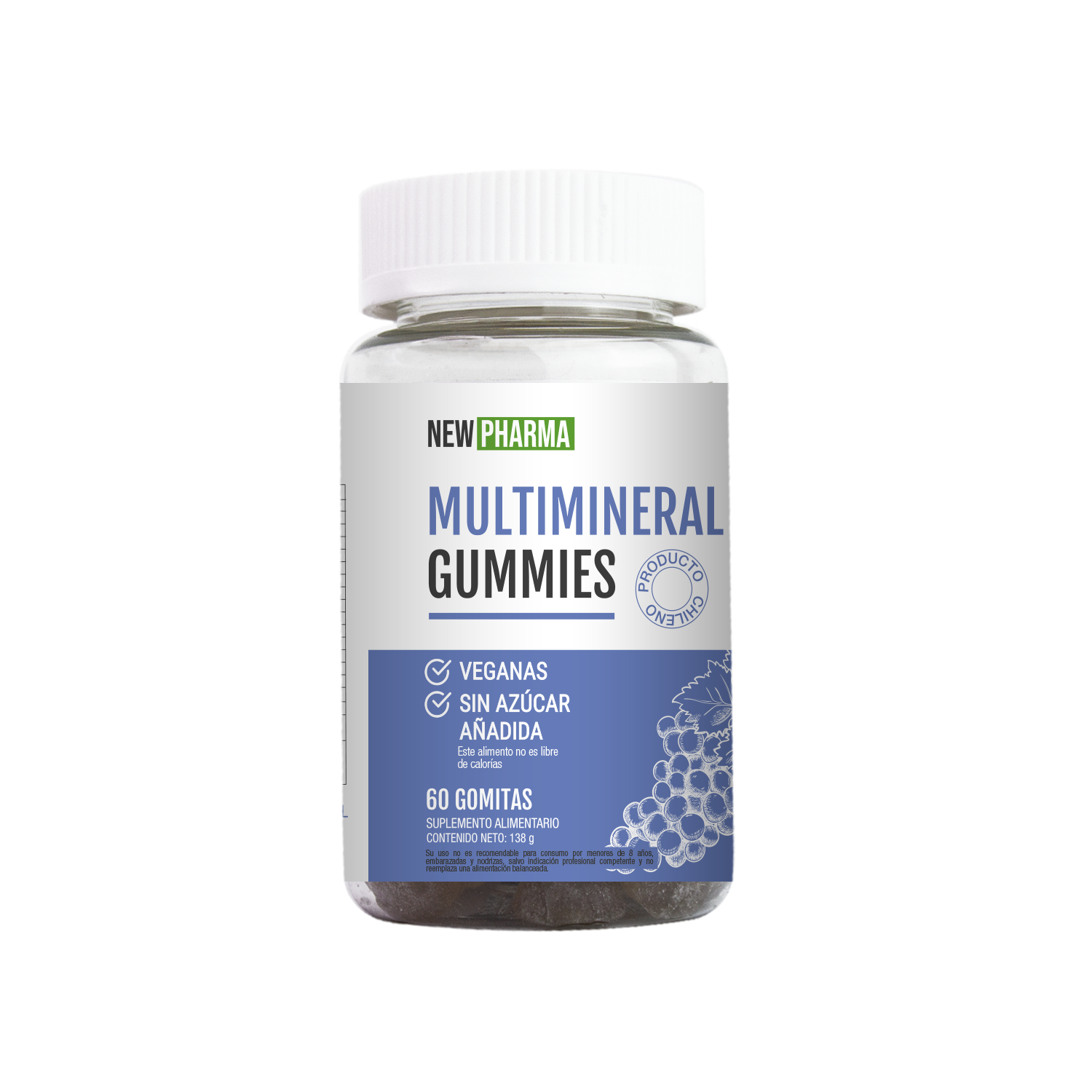 Multimineral Gummies - Gomitas de Zinc, Magnesio y Hierro x 60