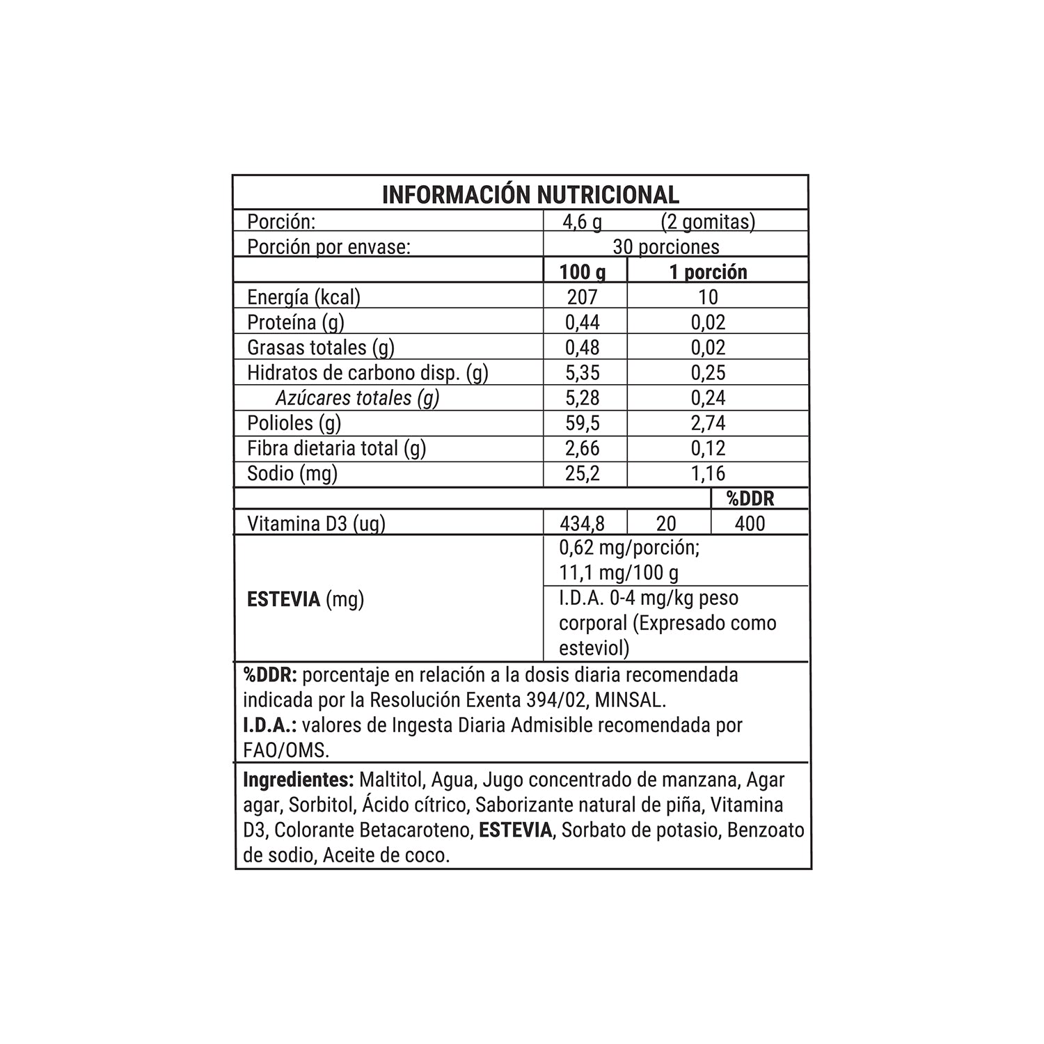 Vitamin D3 Gummies - Gomitas de Vitamina D3 x 60