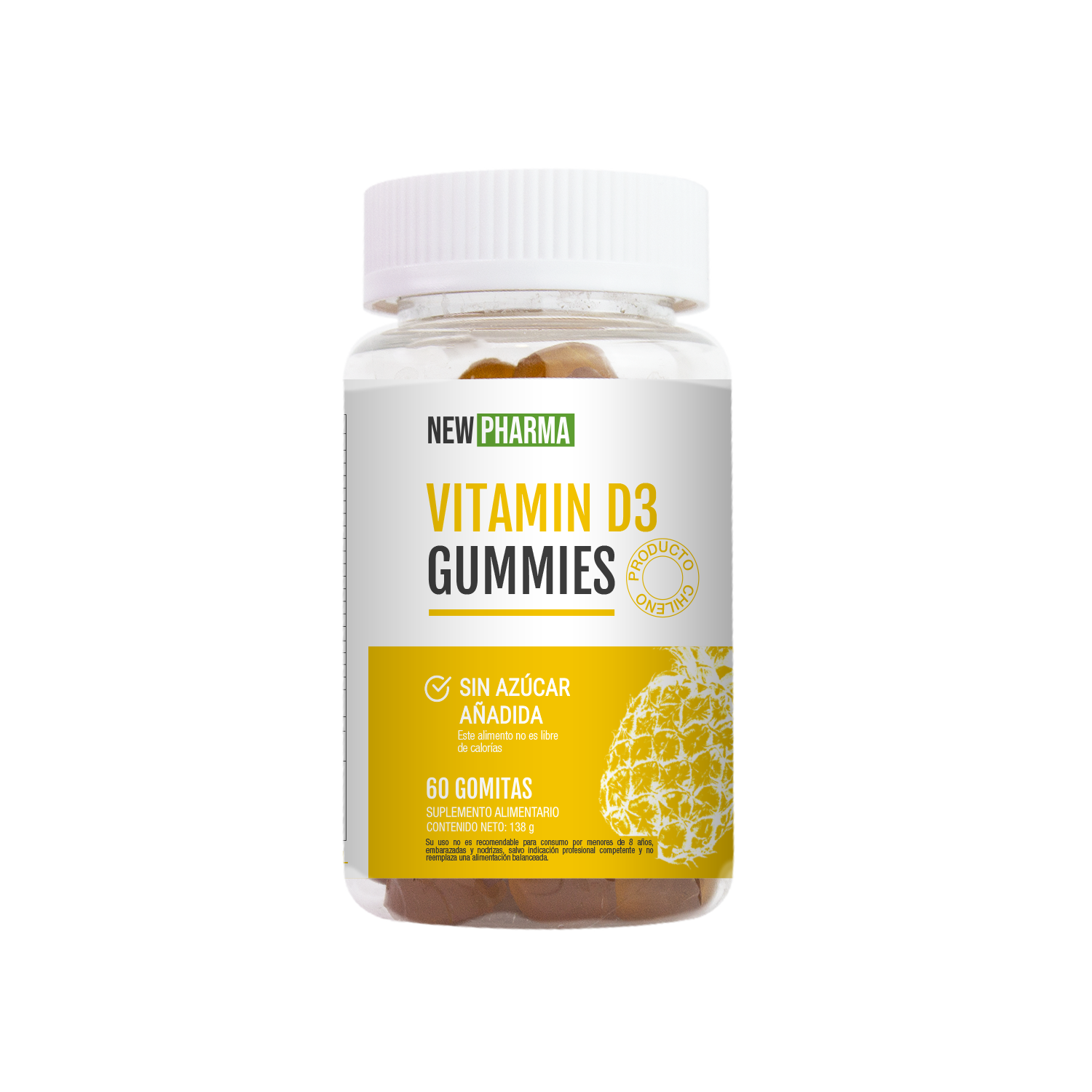 Vitamin D3 Gummies - Gomitas de Vitamina D3 x 60