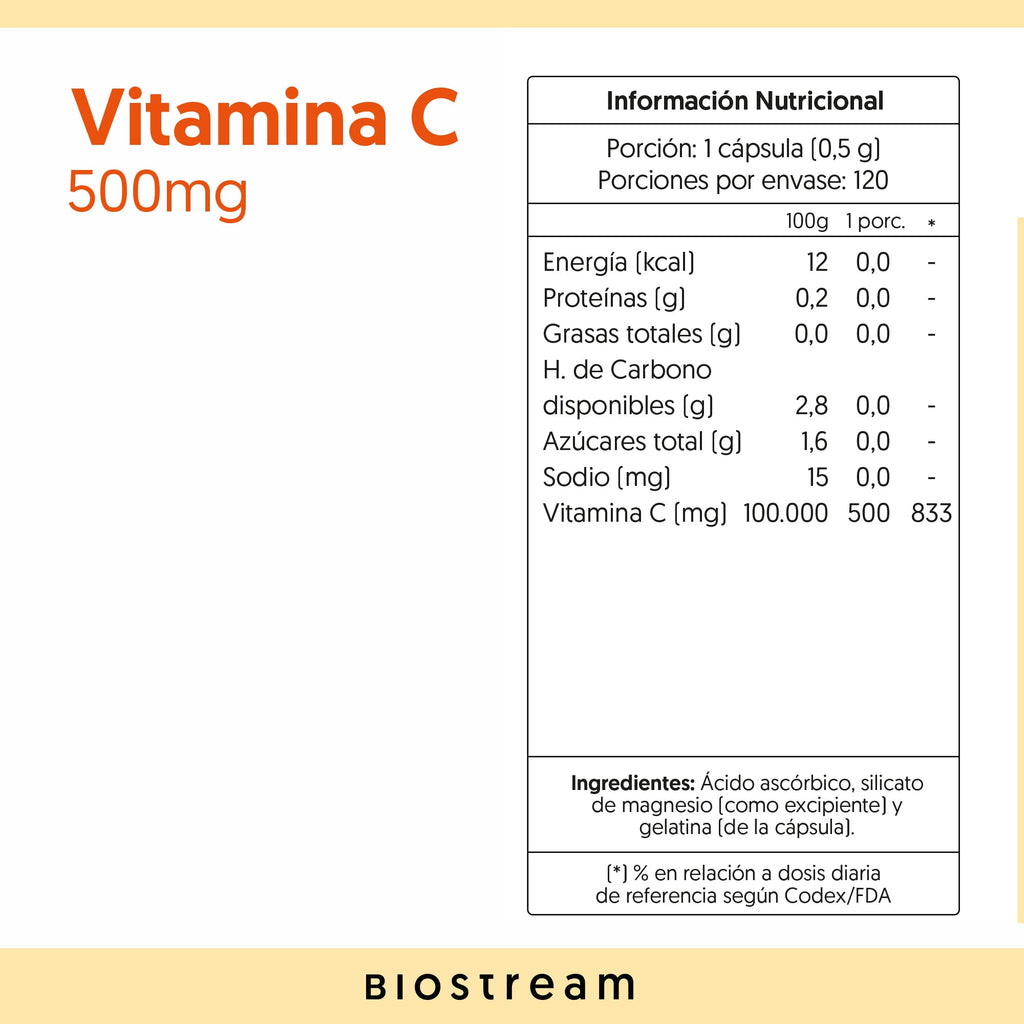 Vitamina C 500mg 120 Cápsulas — detalle | Casa Ikigai