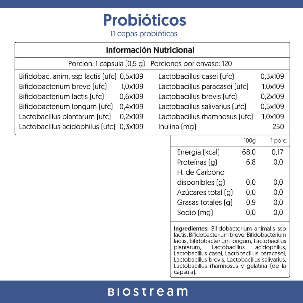 Probióticos 11 Cepas 6 Billones UFC 120 Cápsulas — detalle | Casa Ikigai