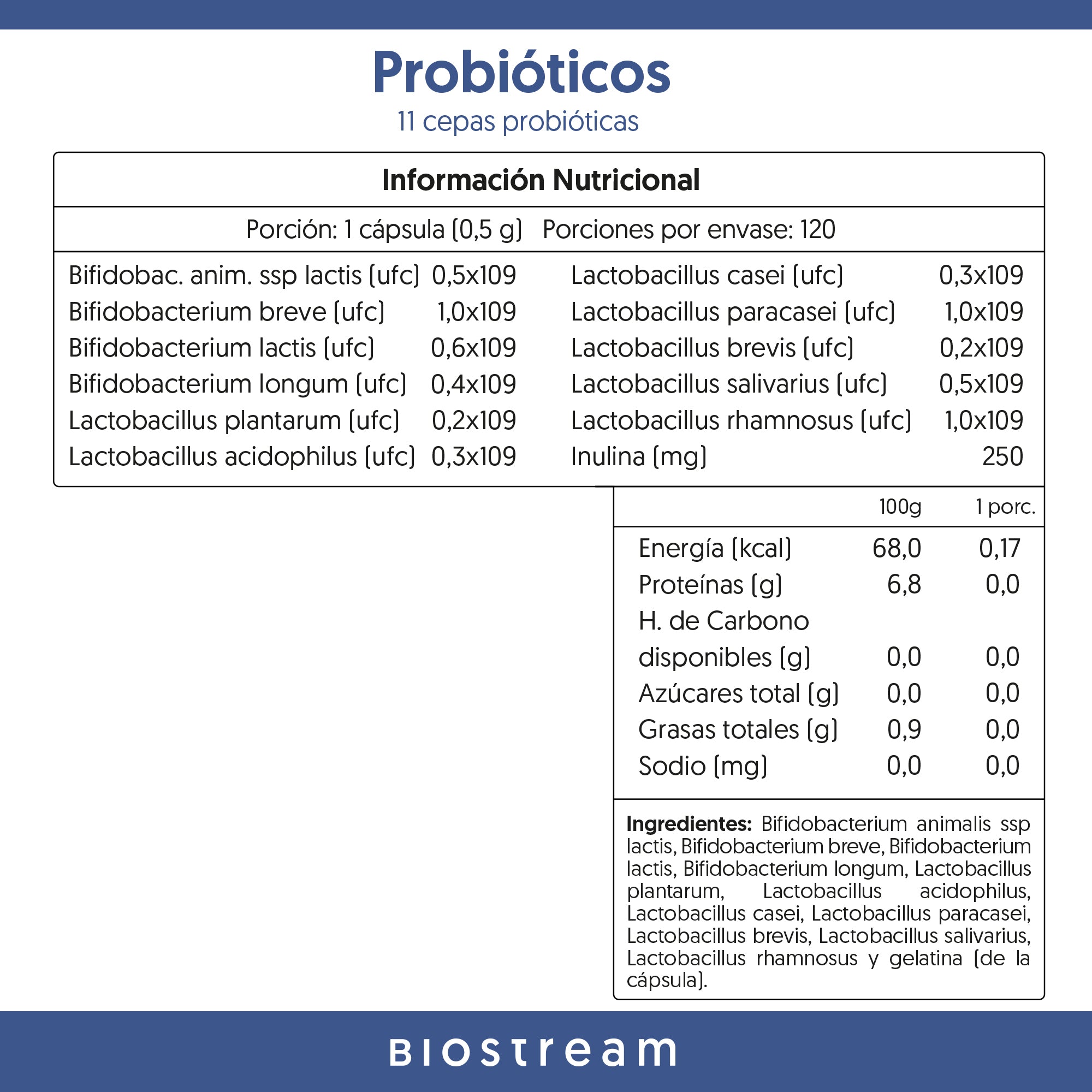Probióticos 11 Cepas 6 Billones UFC 120 Cápsulas — detalle | Casa Ikigai