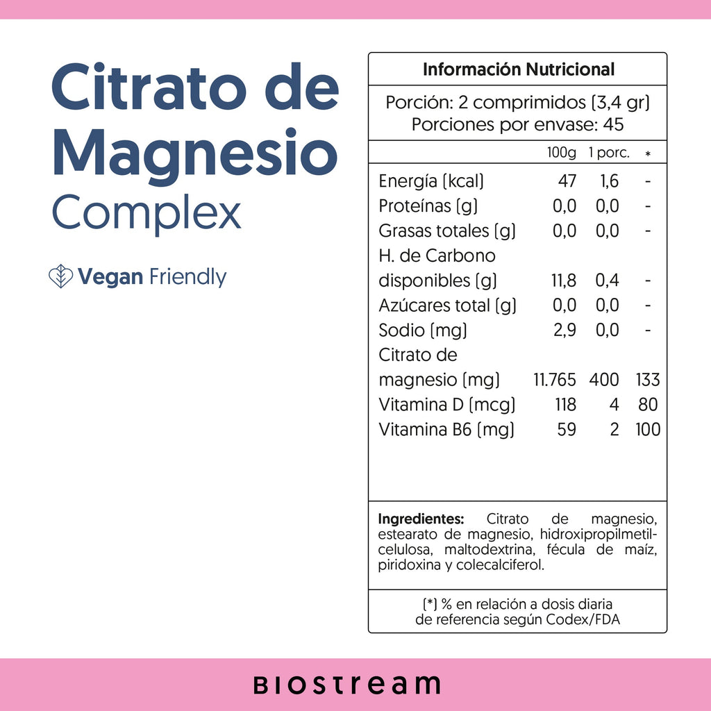 Citrato de Magnesio, Vitamina D & Vitamina B6 90 Comprimidos Vegano — detalle | Casa Ikigai