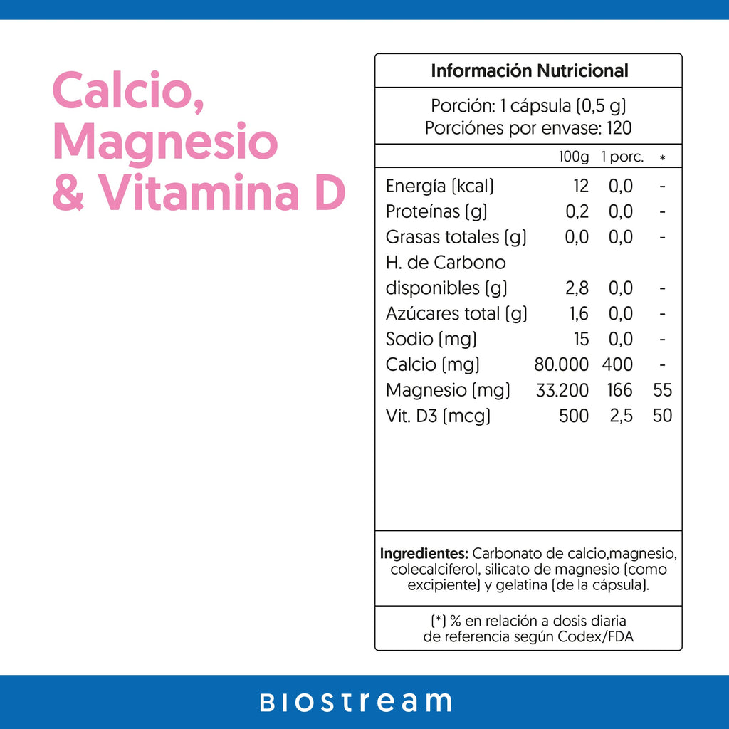 Calcio, Magnesio & Vitamina D 120 Cápsulas — detalle | Casa Ikigai
