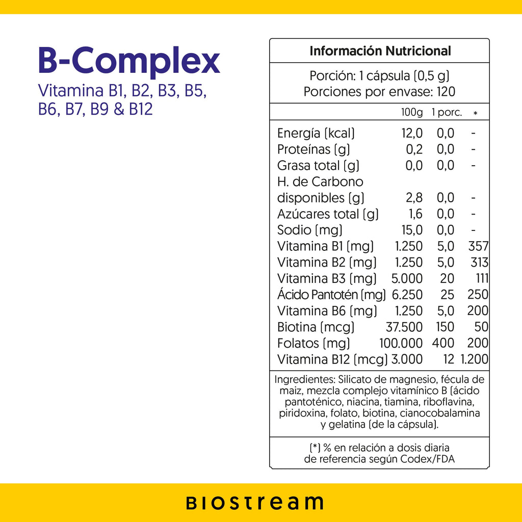 B-Complex 120 Cápsulas - Vitamina B1, B2, B3, B5, B6, B7, B9 & B12 - Vegano — detalle | Casa Ikigai
