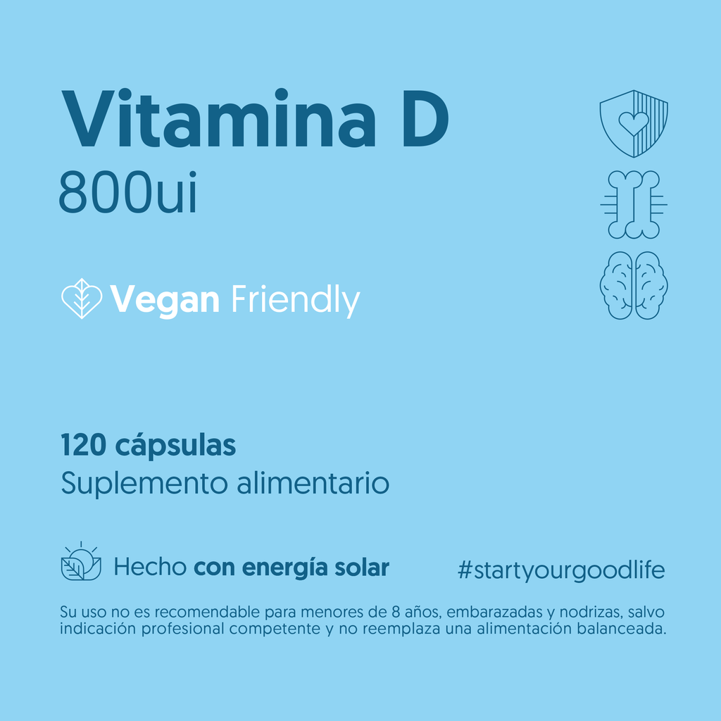 Vitamina D3 800ui 120 Cápsulas Vegana — detalle | Casa Ikigai