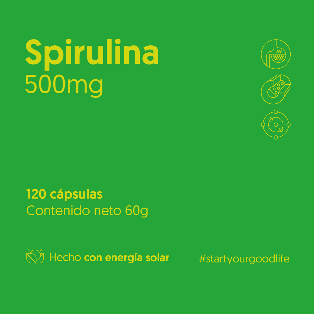 Spirulina 500mg 120 Cápsulas — detalle | Casa Ikigai