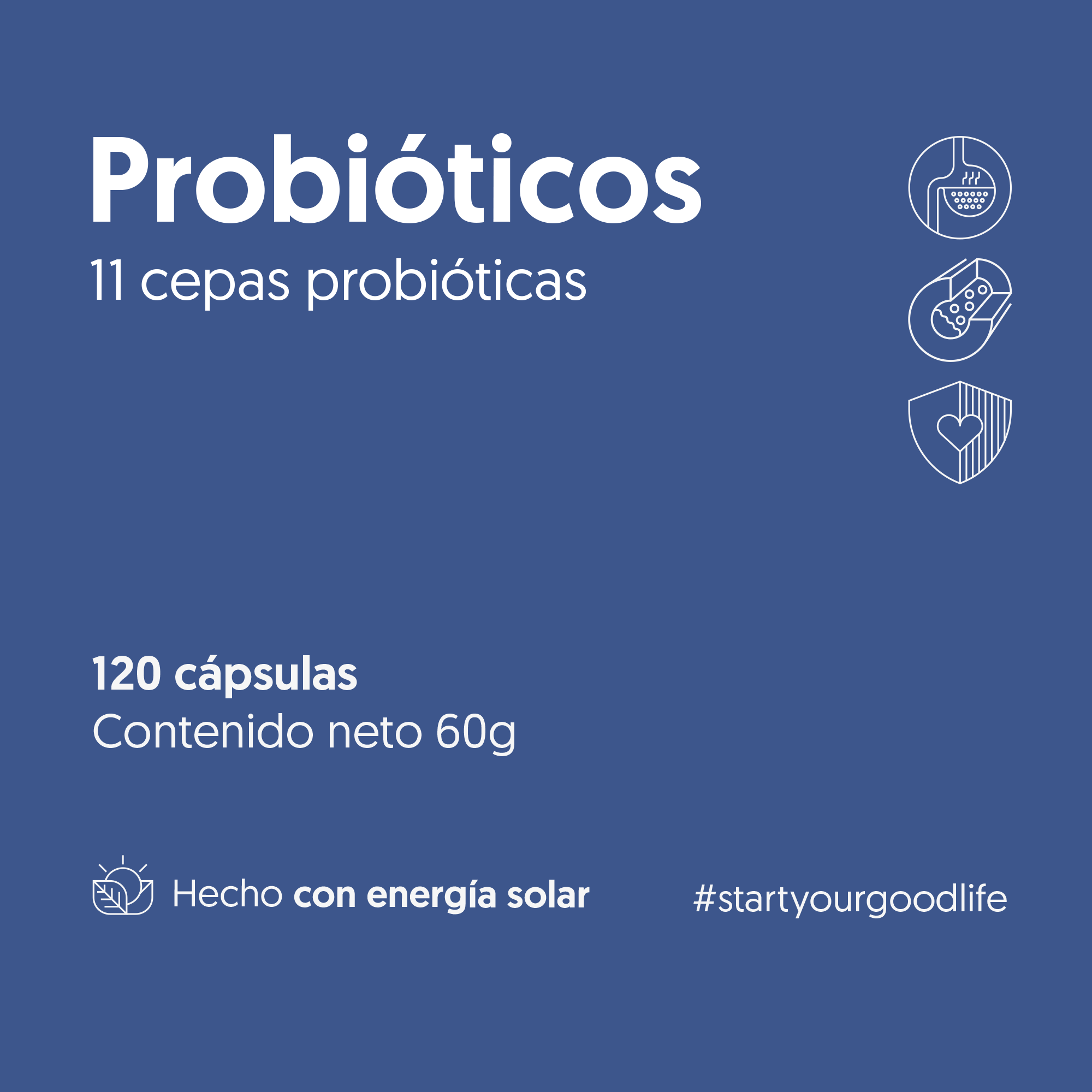 Probióticos 11 Cepas 6 Billones UFC 120 Cápsulas — detalle | Casa Ikigai