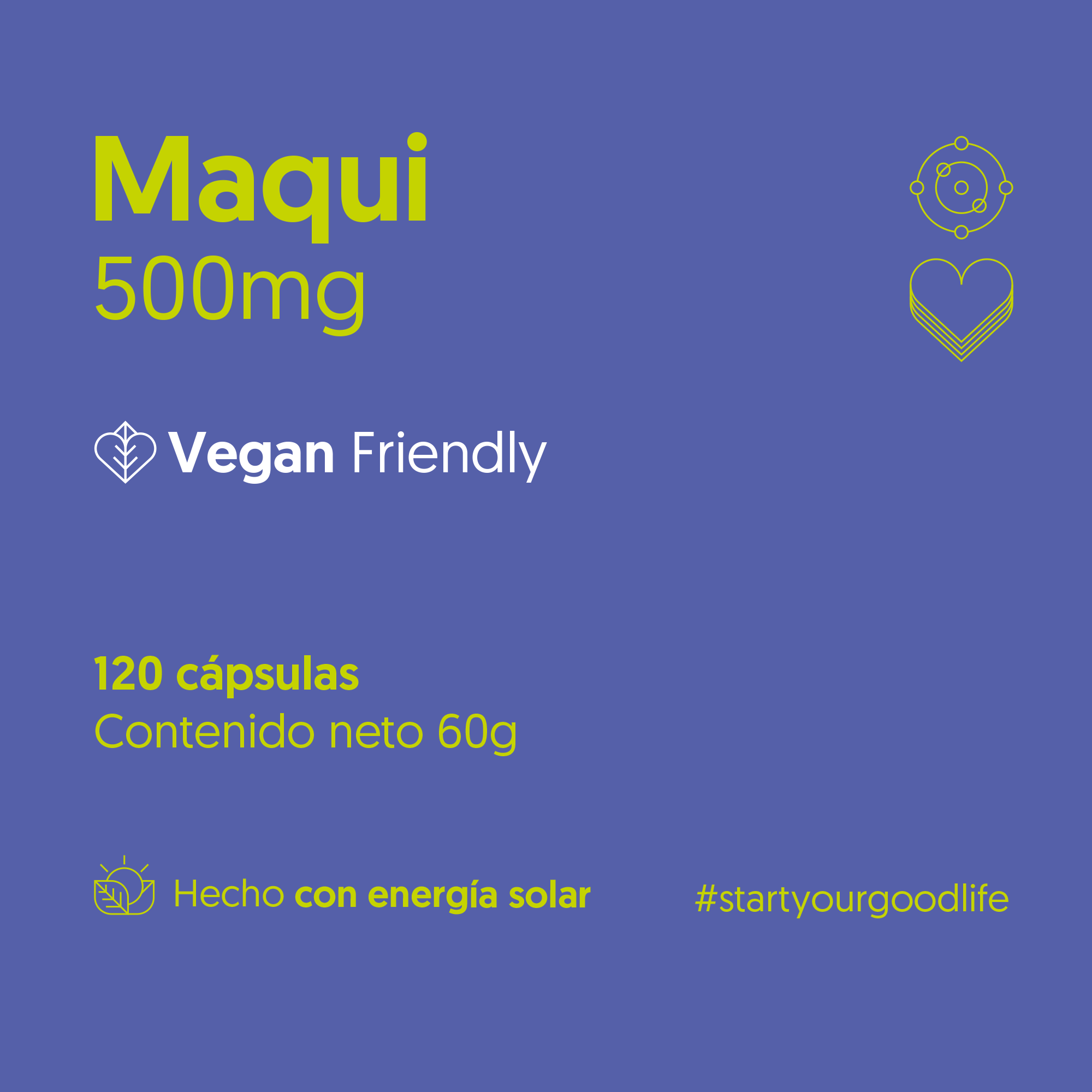 Maqui 500mg 120 Cápsulas Vegano — detalle | Casa Ikigai