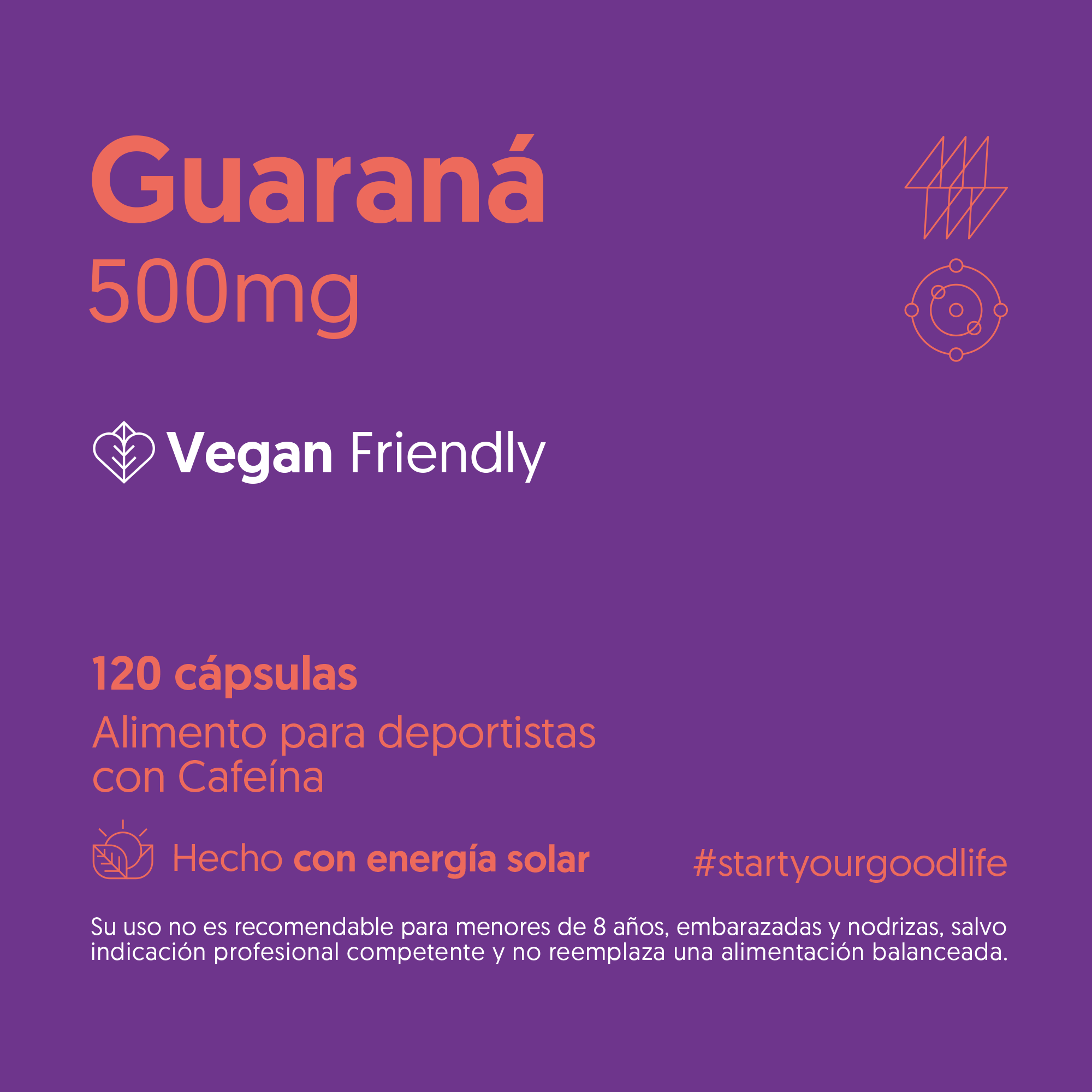 Guaraná 500mg 120 Cápsulas Vegano — detalle | Casa Ikigai