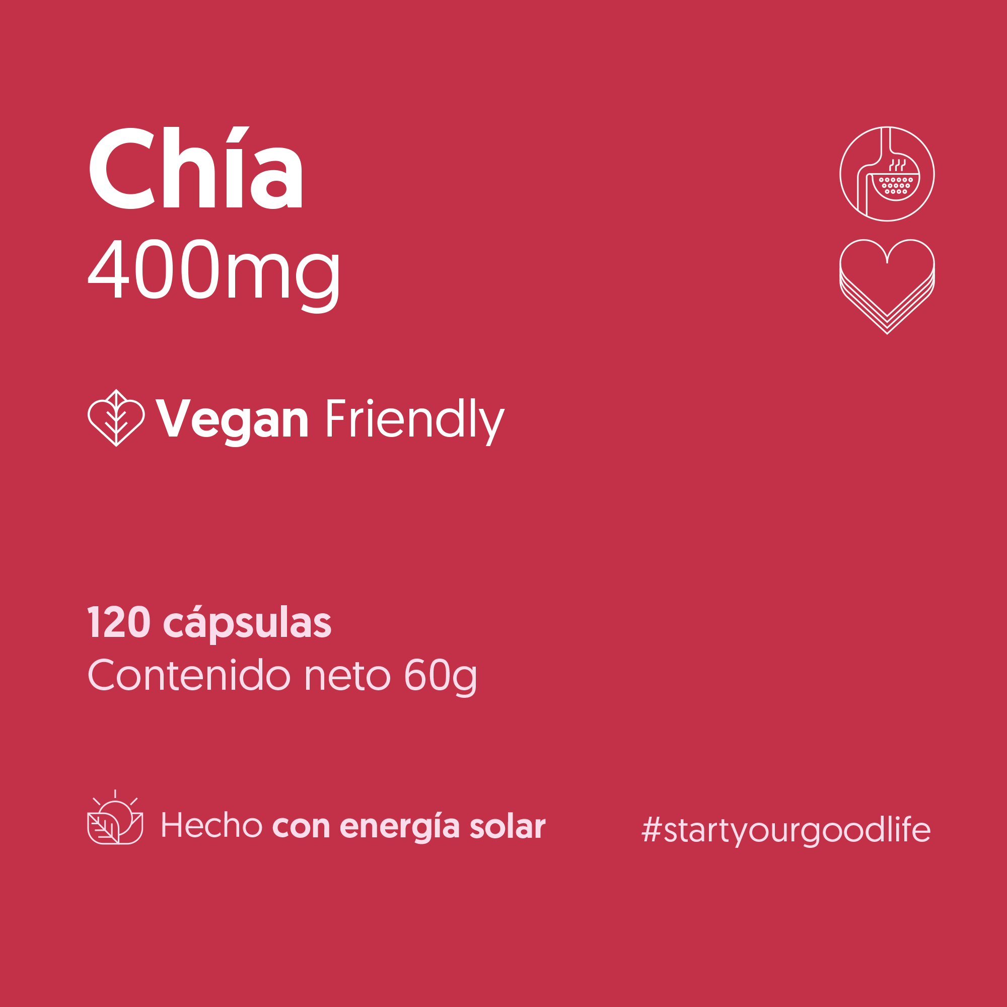 Chía 400mg 120 Cápsulas Vegano — detalle | Casa Ikigai