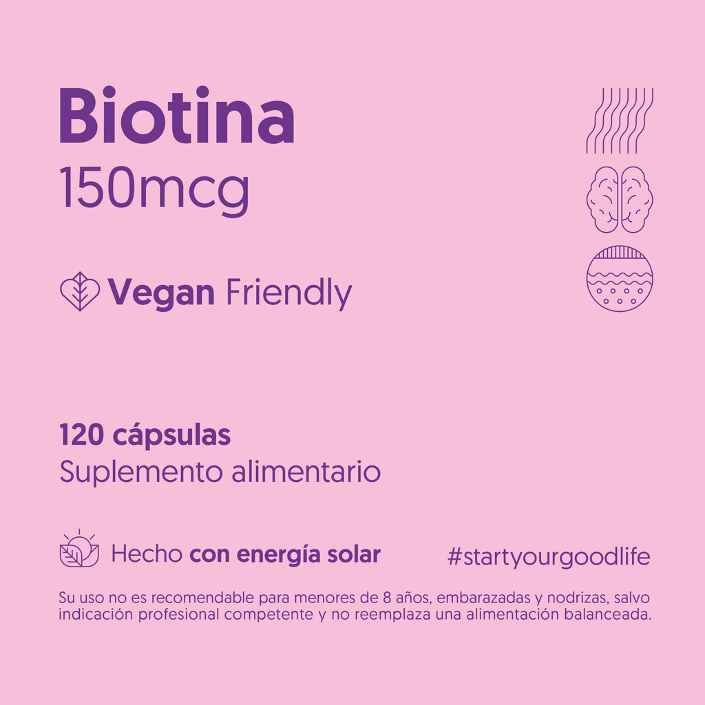 Biotina 150mcg 120 Cápsulas Vegana — detalle | Casa Ikigai