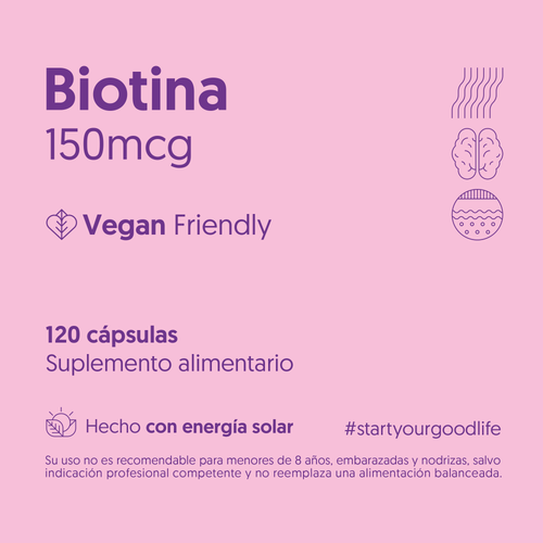 Biotina 150mcg 120 Cápsulas Vegana — detalle | Casa Ikigai