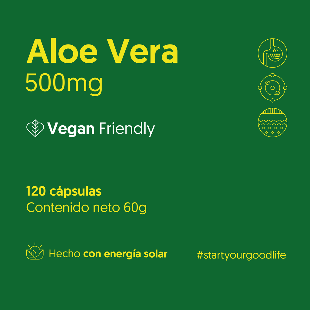 Aloe Vera 500mg 120 Cápsulas Vegano — detalle | Casa Ikigai
