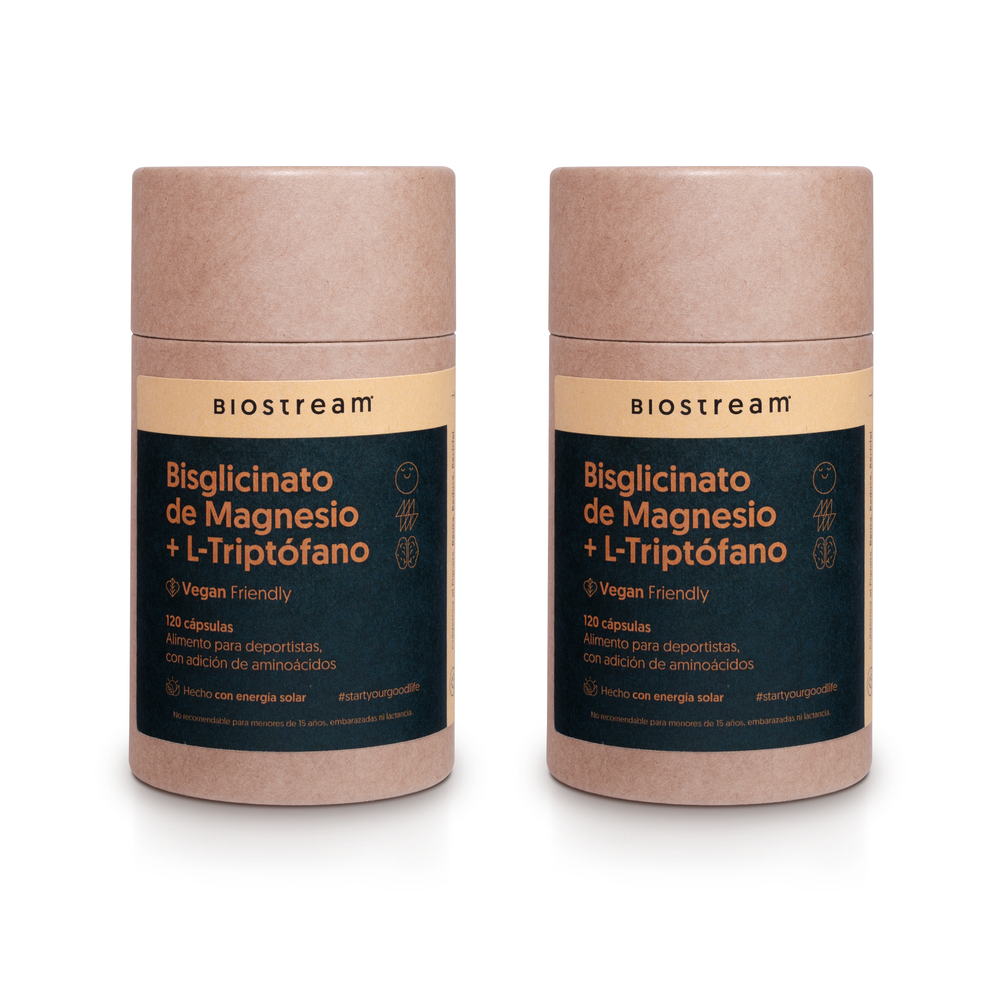 Bisglicinato de Magnesio + L-triptófano 120 Cápsulas Vegano