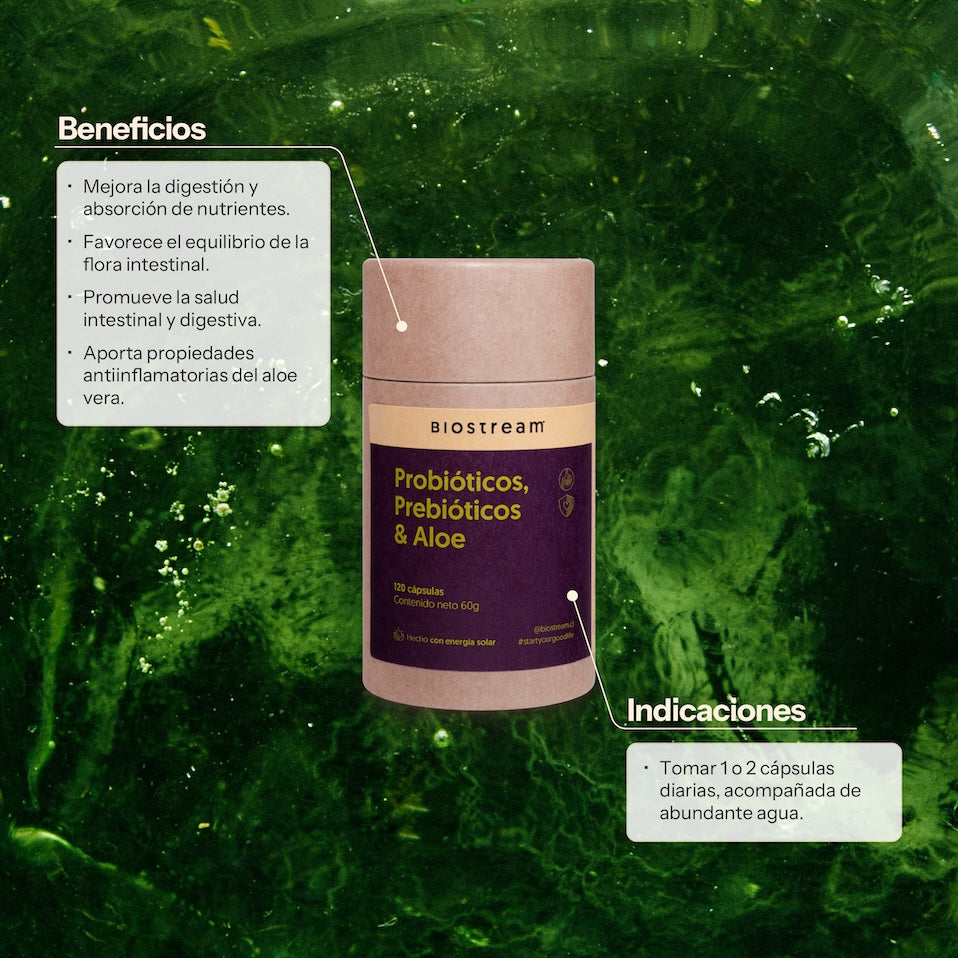 Probióticos, Prebióticos & Aloe 120 Cápsulas — detalle | Casa Ikigai