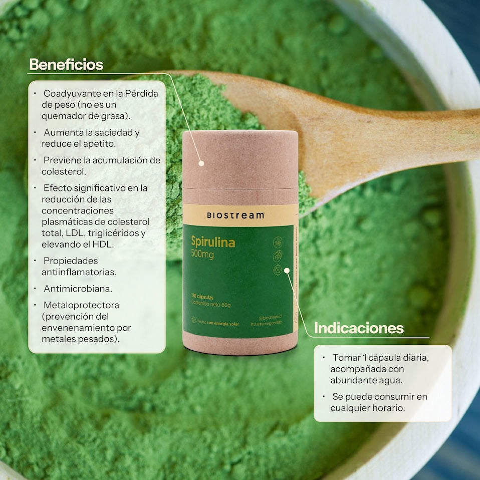 Spirulina 500mg 120 Cápsulas — detalle | Casa Ikigai