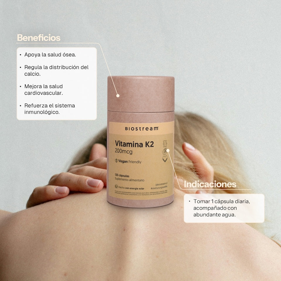 Vitamina K2 200mcg 120 Cápsulas Vegano — detalle | Casa Ikigai