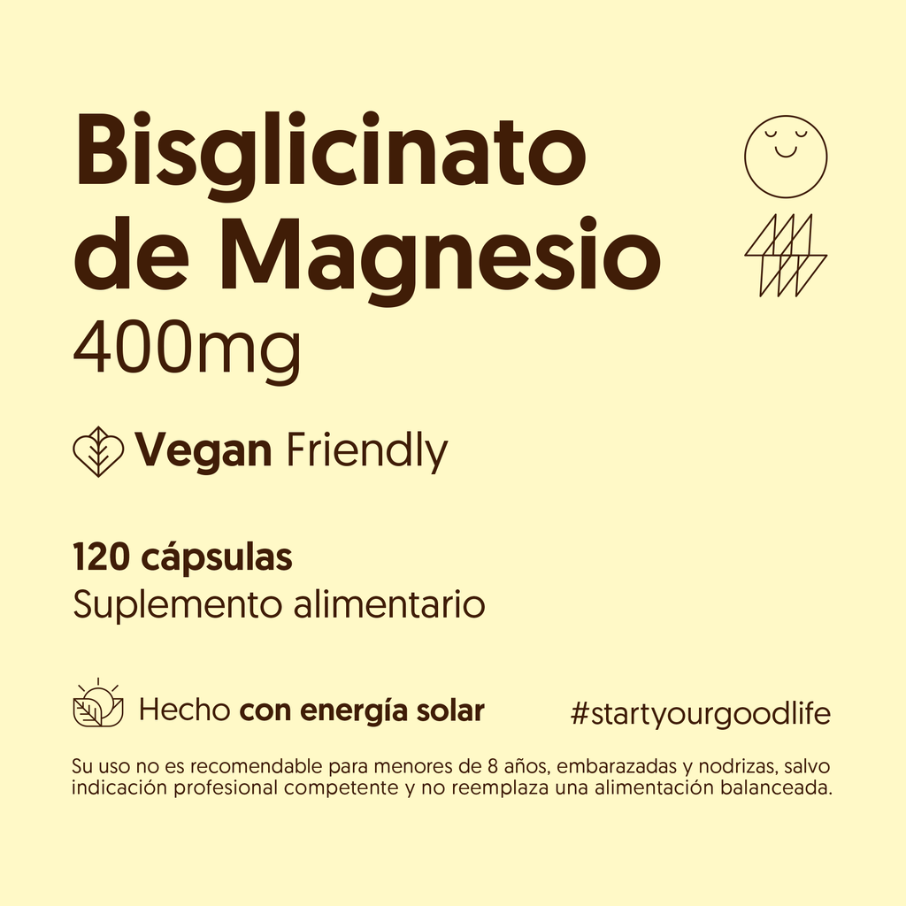 Bisglicinato de Magnesio 400mg 120 Capsulas Vegano — detalle | Casa Ikigai