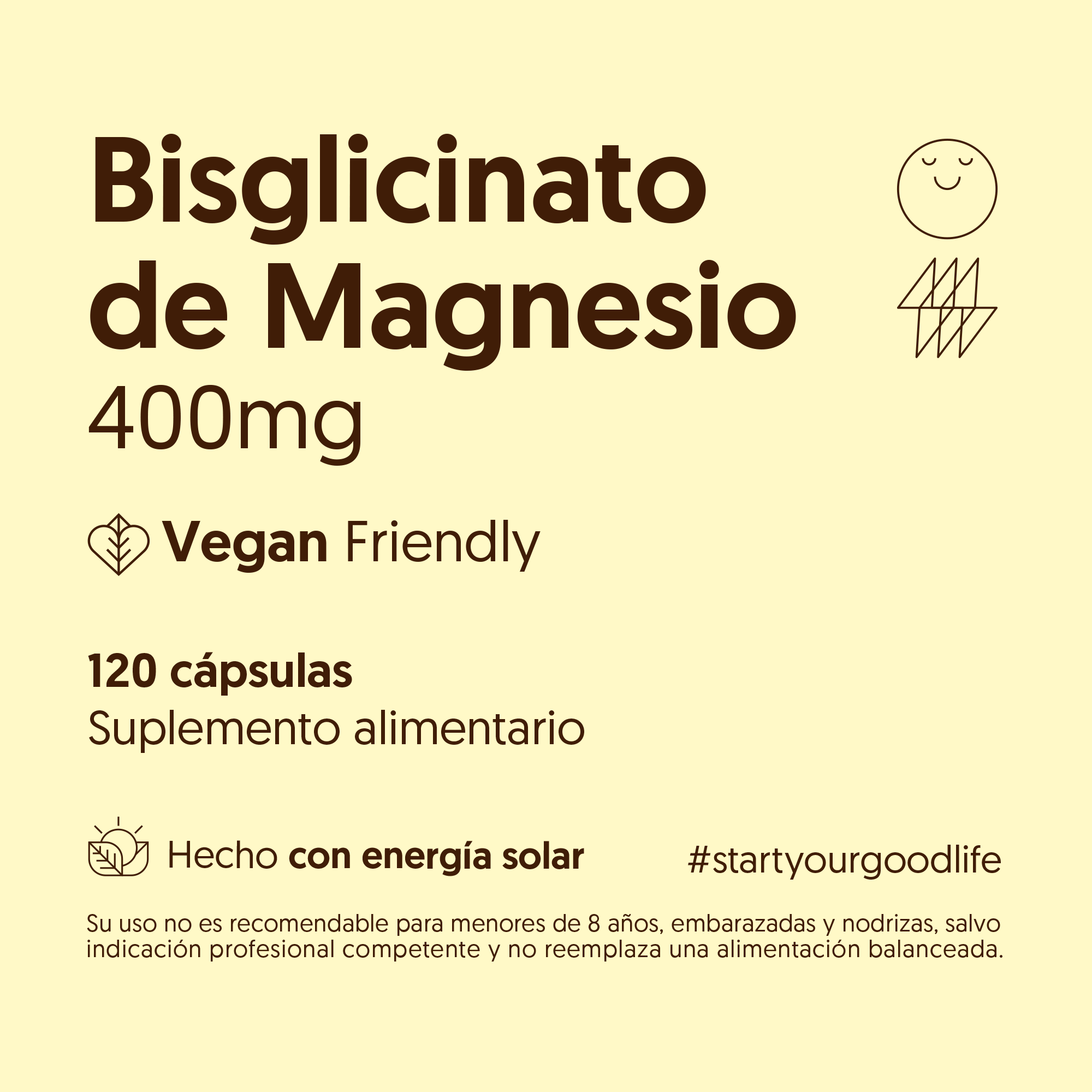 Bisglicinato de Magnesio 400mg 120 Capsulas Vegano — detalle | Casa Ikigai