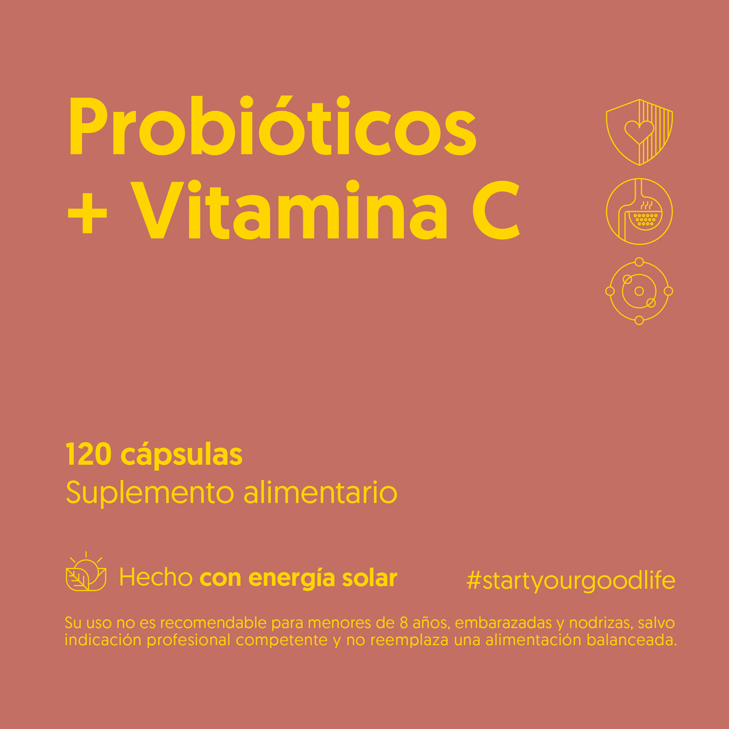 Probióticos + Vitamina C 120 Capsulas — detalle | Casa Ikigai