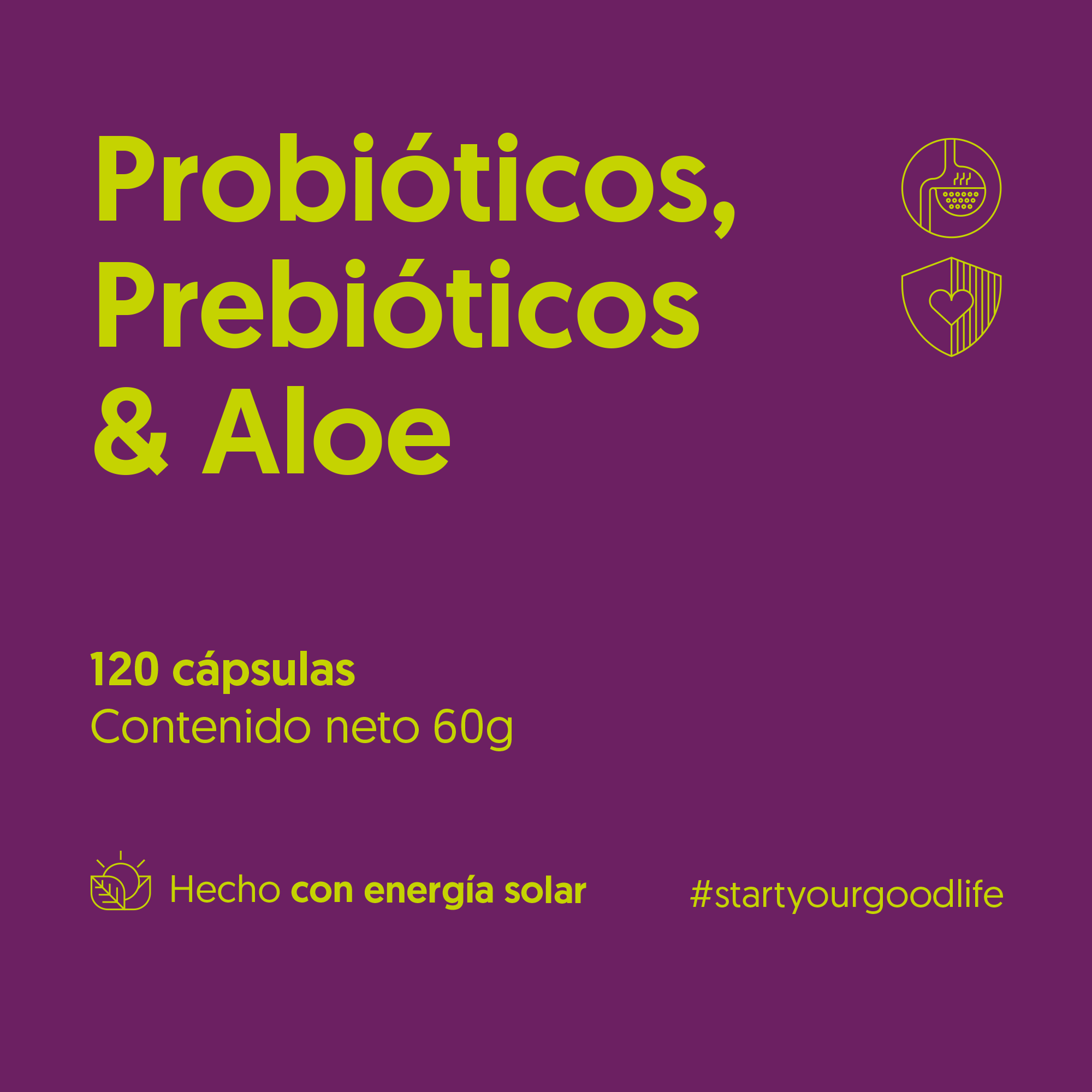Probióticos, Prebióticos & Aloe 120 Cápsulas — detalle | Casa Ikigai