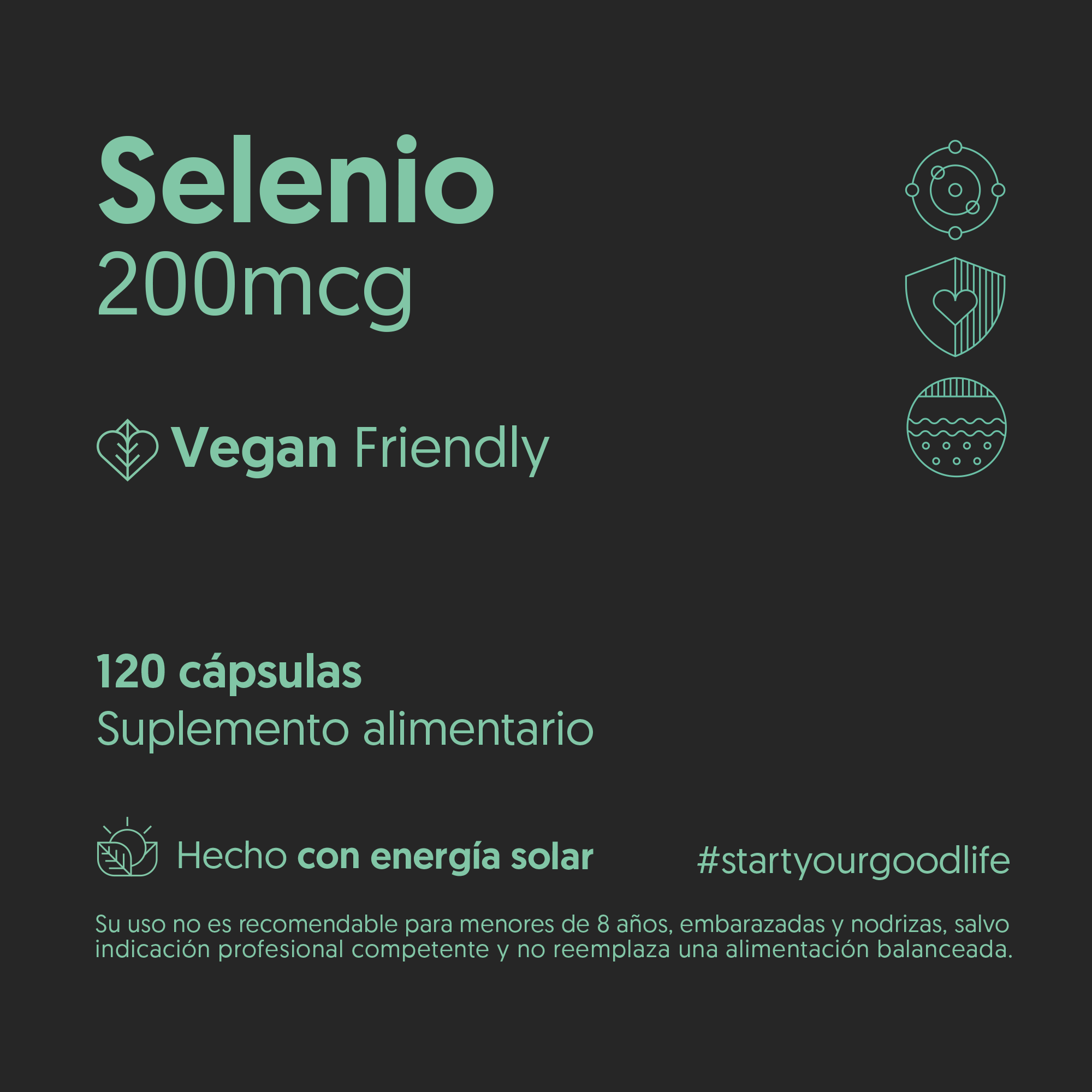 Selenio 200mcg 120 Capsulas Vegano — detalle | Casa Ikigai
