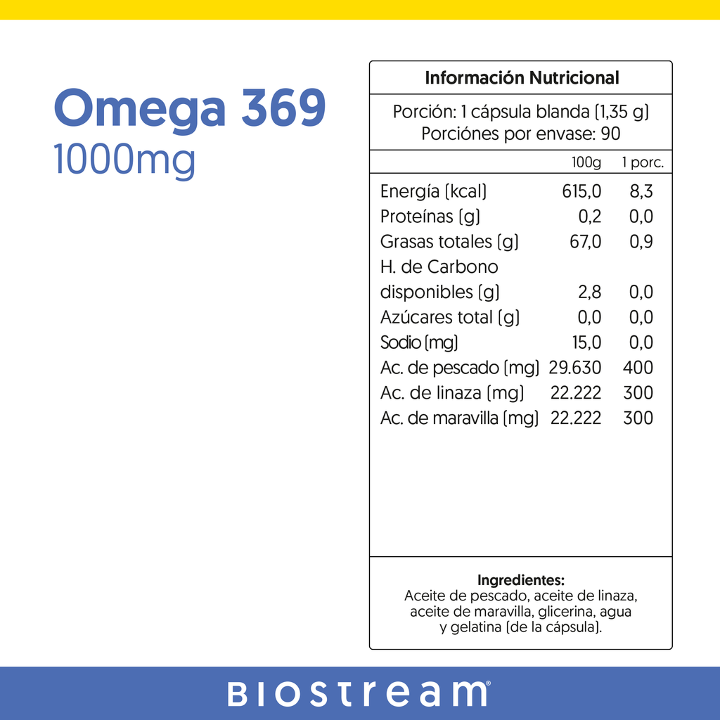 Omega 369 1000mg 90 Cápsulas Blandas — detalle | Casa Ikigai