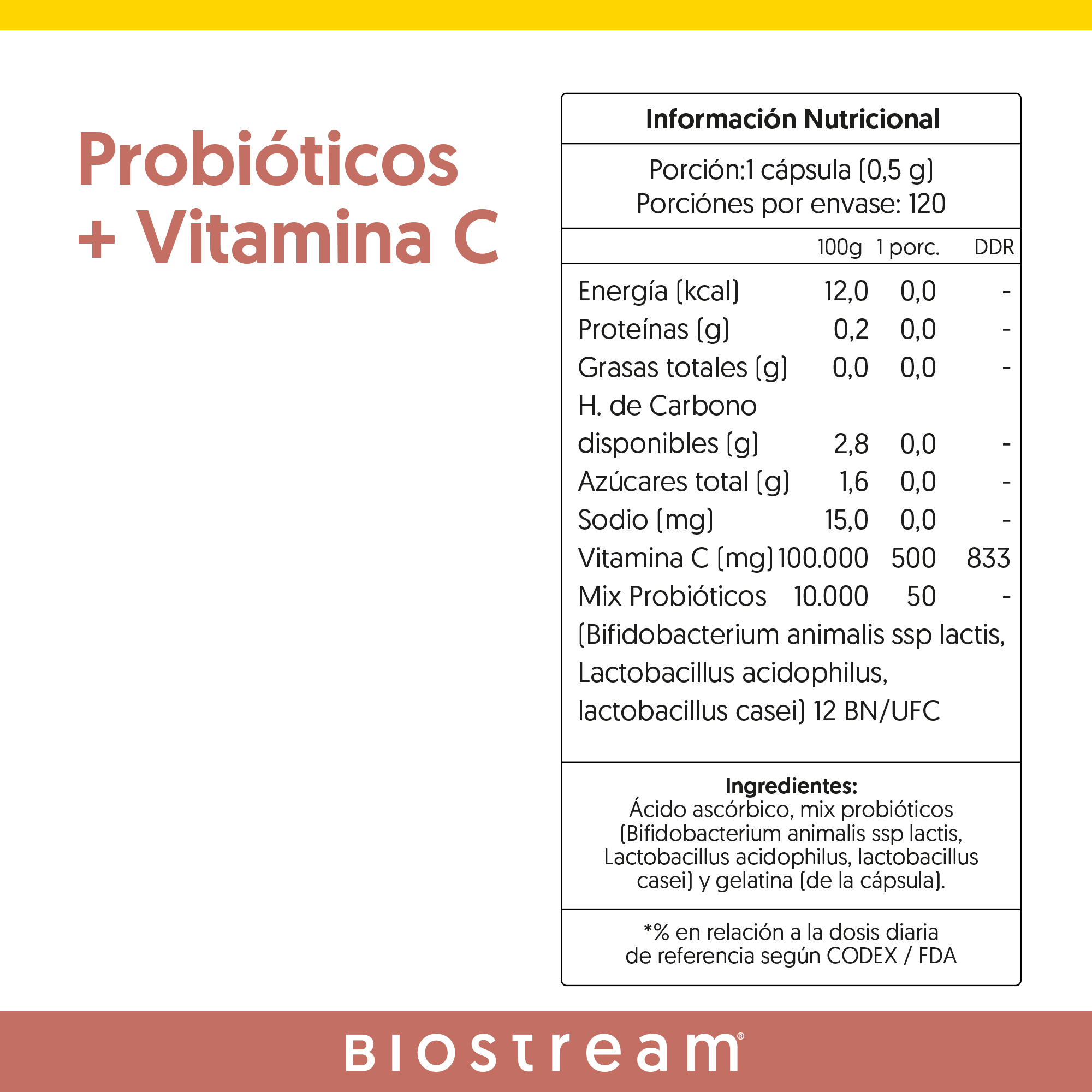 Probióticos + Vitamina C 120 Capsulas — detalle | Casa Ikigai