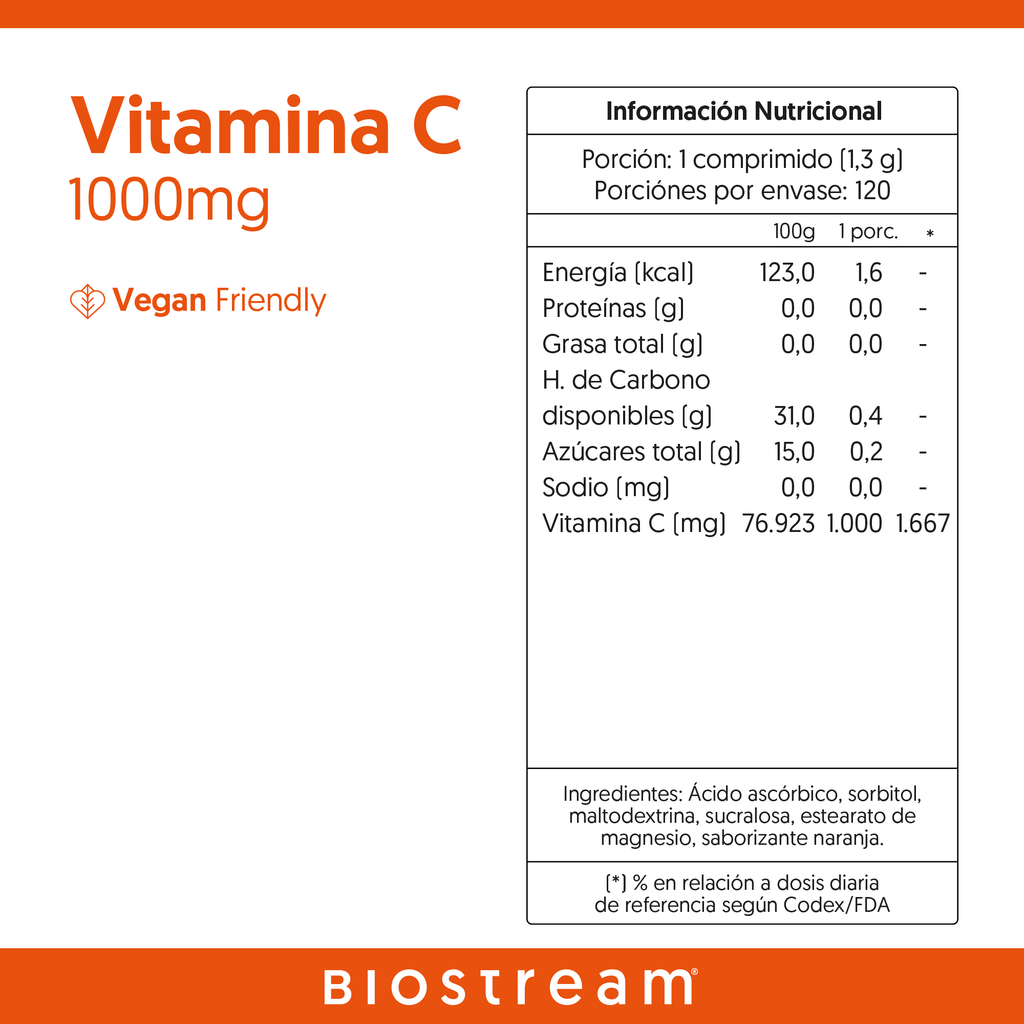 Vitamina C 1000mg 120 Comprimidos Vegano — detalle | Casa Ikigai