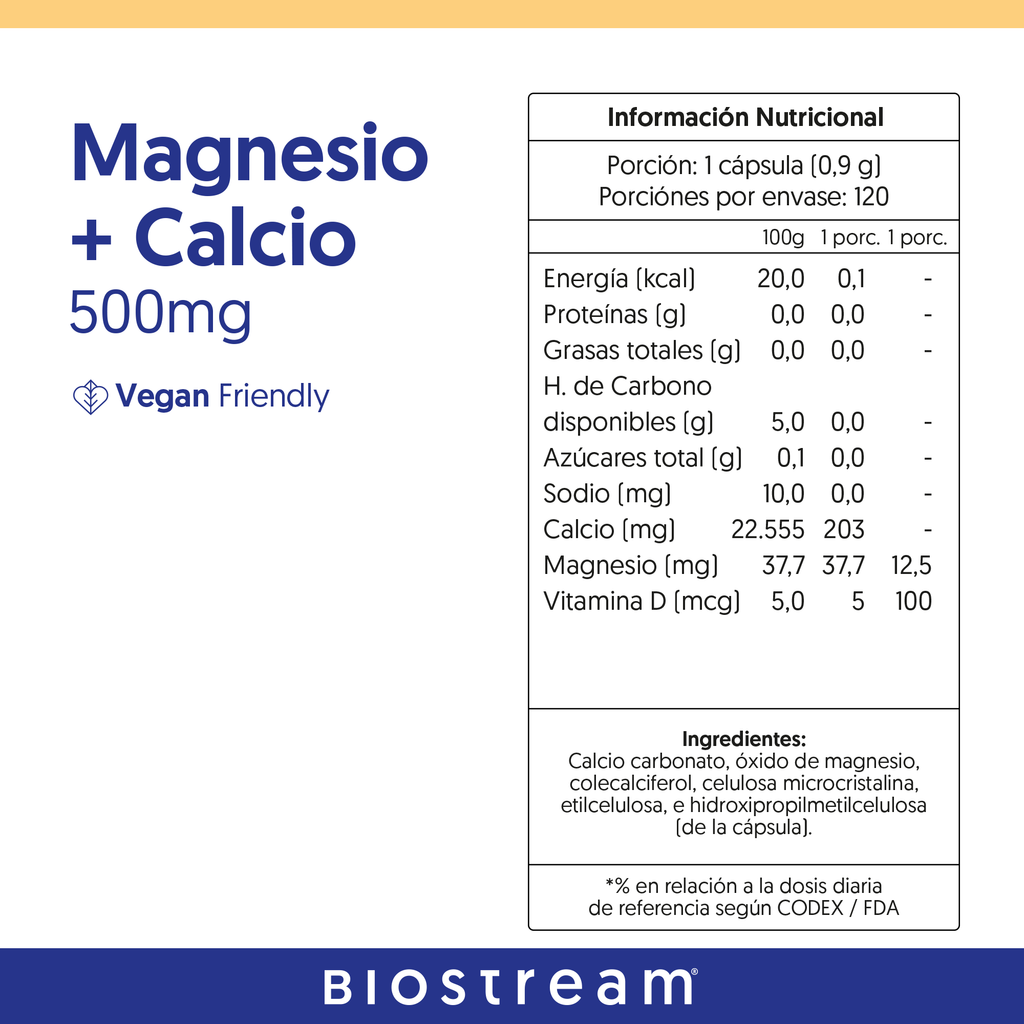 Magnesio + Calcio 500mg 120 Cápsulas Vegano — detalle | Casa Ikigai