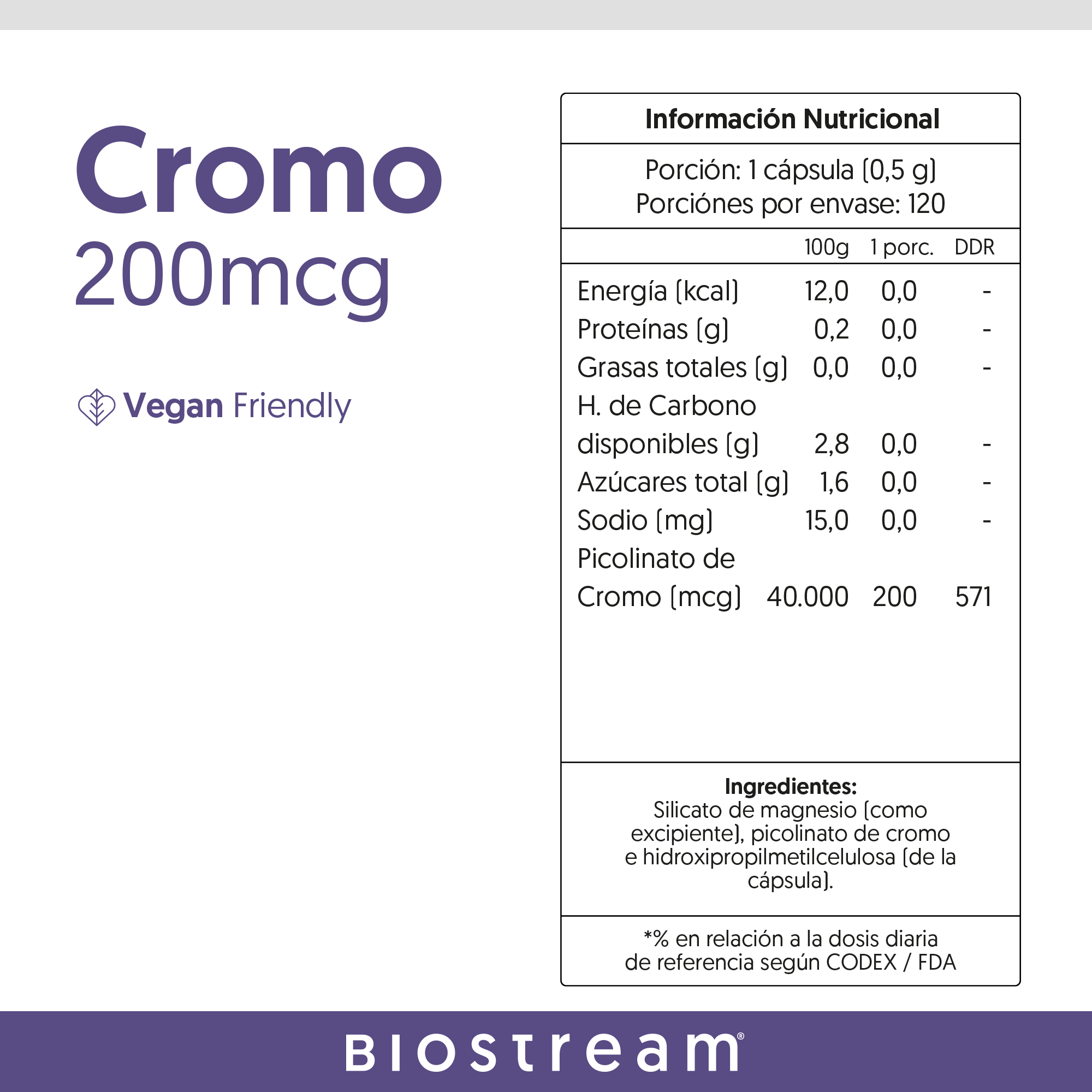 Cromo 200mcg 120 Cápsulas Vegano — detalle | Casa Ikigai