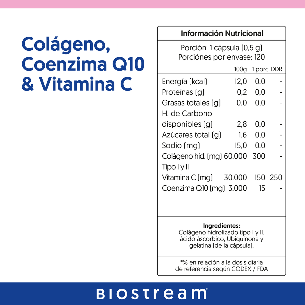 Colágeno Hidrolizado, Coenzima Q10 & Vitamina C 120 Cápsulas — detalle | Casa Ikigai