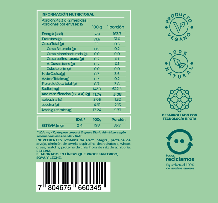 V-Pro Green Energy — Proteína Vegetal con SuperVerdes 650g